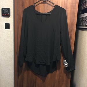 Sheer black blouse